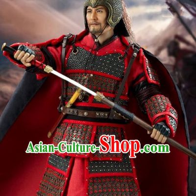 Ancient Chinese Song Dynasty General Yueh Fei Replica Costume Helmet and Armour for Men