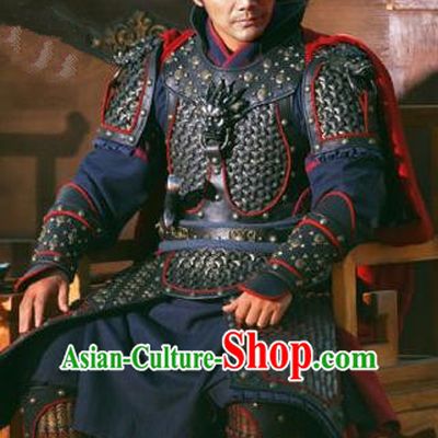 Ancient Chinese Southern Song Dynasty General Han Shizhong Replica Costume Helmet and Armour for Men