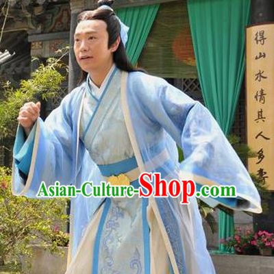 Chinese Ancient Song Dynasty Poet Scholar Replica Costume for Men