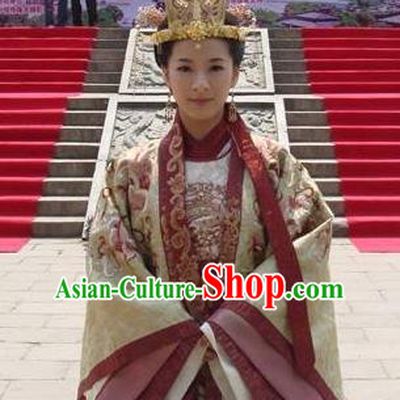 Chinese Ancient Song Dynasty Zhenzong Empress Embroidered Replica Costume for Women