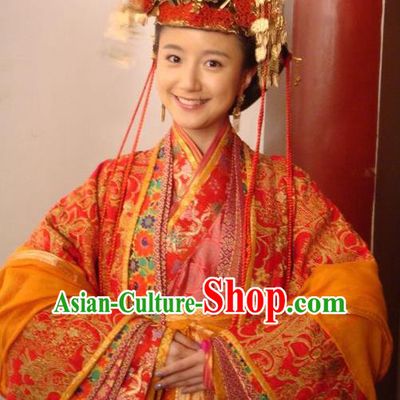 Chinese Ancient Song Dynasty Palace Princess Wedding Embroidered Replica Costume for Women