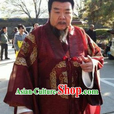 Chinese Ancient Song Dynasty Prime Minister Calligrapher Cai Jing Replica Costume for Men