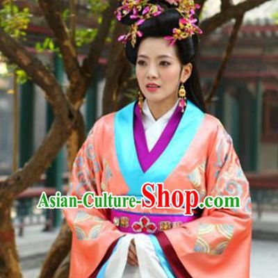 Chinese Ancient Song Dynasty Courtesan Li Shishi Embroidered Replica Costume for Women