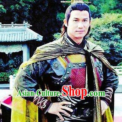 Chinese Ancient Jin Dynasty General Wanyan Zongbi Replica Costume Helmet and Armour for Men