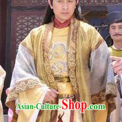Chinese Ancient Song Dynasty Ying Emperor Zhao Shu Embroidered Replica Costume for Men