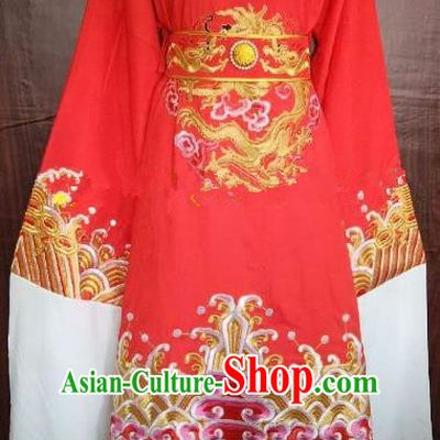 China Traditional Beijing Opera Niche Red Dragon Robe Chinese Peking Opera Number One Scholar Scholar Costume