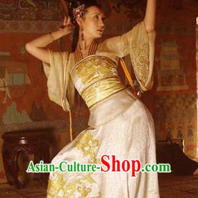 Chinese Ancient Song Dynasty Princess of Khotan Kingdom Embroidered Replica Costume for Women