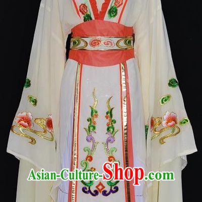 China Traditional Beijing Opera Actress Costume Chinese Shaoxing Opera Huadan Embroidered Yellow Dress