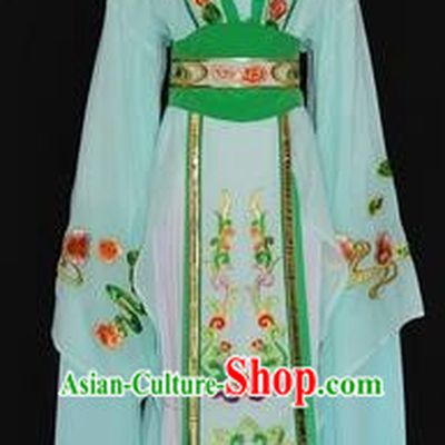 China Traditional Beijing Opera Actress Costume Chinese Shaoxing Opera Huadan Embroidered Green Dress