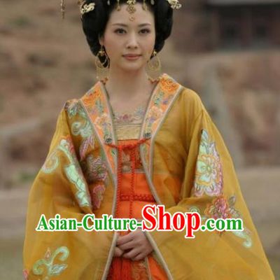 Chinese Ancient Western Xia Regime Empress Embroidered Dress Queen Replica Costume for Women