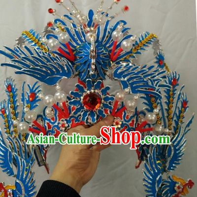 China Traditional Beijing Opera Actress Hair Accessories Chinese Peking Opera Huadan Phoenix Coronet for Women