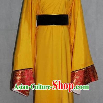 China Traditional Beijing Opera Niche Costume Chinese Peking Opera Eunuch Yellow Robe for Adults