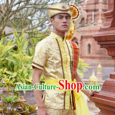 Top Traditional National Thai Dress Thai Traditional Dress Dresses Wedding Dress online for Sale Thai Clothing Thailand Clothes Complete Set for Men Boys Youth