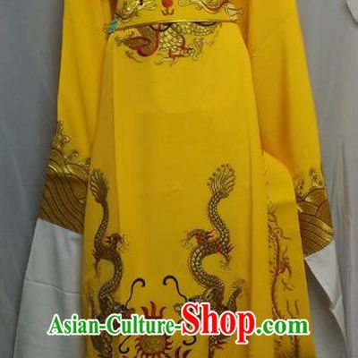 China Traditional Beijing Opera Niche Costume Chinese Peking Opera Lang Scholar Yellow Embroidered Robe for Adults