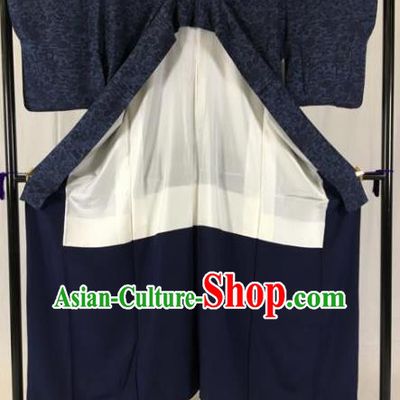 Japanese National Costume Navy Kimono Ancient Palace Wafuku Hakama Yukata Robe for Men