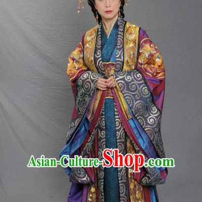 Ancient Chinese Song Dynasty Palace Lady Empress Dowager Replica Costume and Headpiece Complete Set for Women