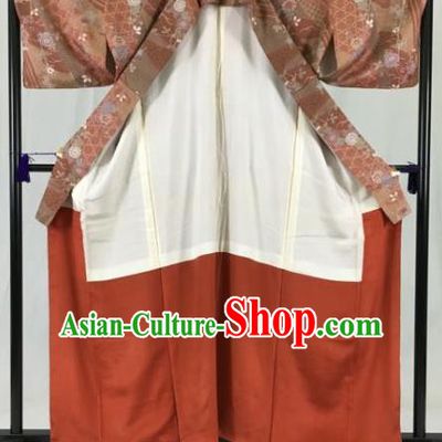 Asian Japan Palace Printing Kimono Ancient Yukata Dress Formal Costume Furisode Kimonos for Women