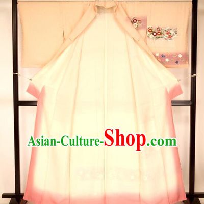 Asian Japan Palace Pink Kimono Ancient Yukata Dress Formal Costume Furisode Kimonos for Women