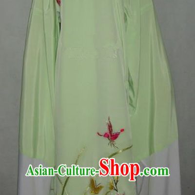 China Beijing Opera Niche Embroidered Orchid Green Robe Chinese Traditional Peking Opera Scholar Costume for Adults