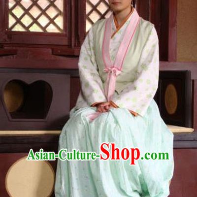 Chinese Traditional Tang Dynasty Young Lady Maidservants Replica Costume for Women
