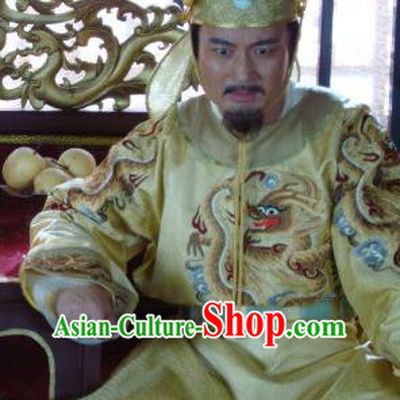 Traditional Chinese Tang Dynasty Emperor Li Zhi Hanfu Costume for Men