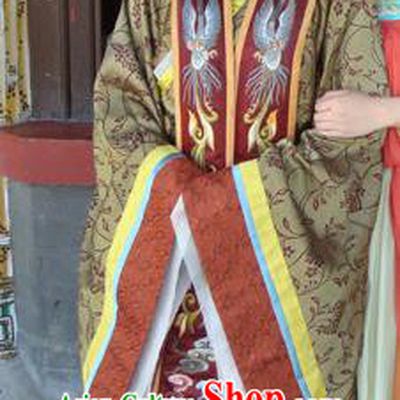 Chinese Traditional Tang Dynasty Imperial Consort Embroidered Dress Palace Replica Costume for Women
