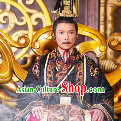 Traditional Chinese Tang Dynasty Rui Emperor Li Xian Hanfu Replica Costume for Men