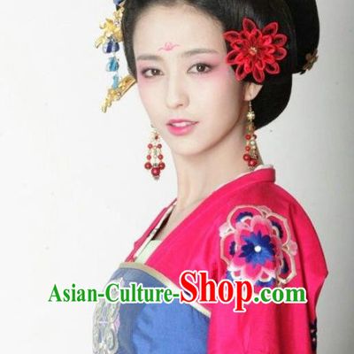 Chinese Traditional Tang Dynasty Courtesan Embroidered Dress Replica Costume for Women