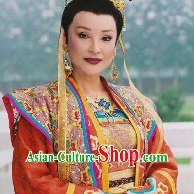 Chinese Traditional Tang Dynasty Wu Zetian Embroidered Dress Queen Replica Costume for Women