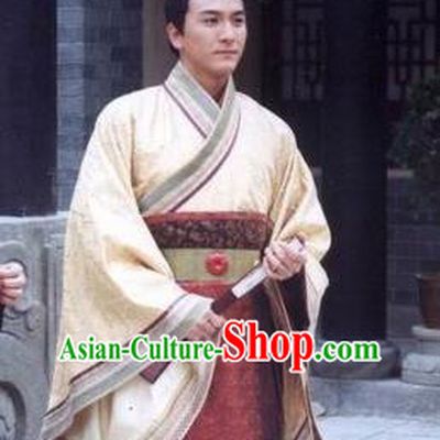 Traditional Chinese Tang Dynasty De Emperor Li Kuo Hanfu Replica Costume for Men
