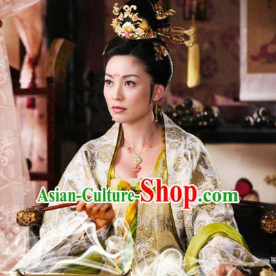 Chinese Traditional Tang Dynasty Palace Female Officials Shangguan Waner Embroidered Replica Costume for Women