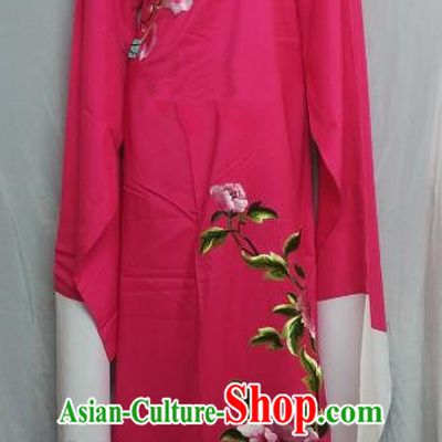 China Beijing Opera Lang Scholar Niche Costume Rosy Embroidered Peony Robe for Adults