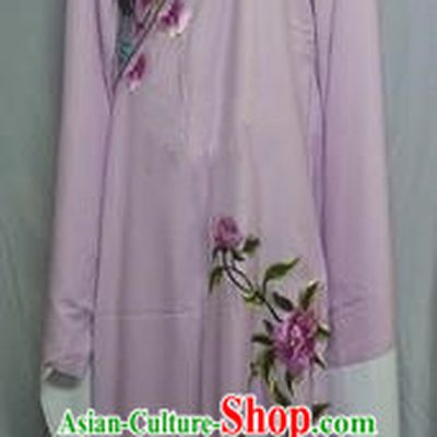 China Beijing Opera Lang Scholar Niche Costume Purple Embroidered Peony Robe for Adults