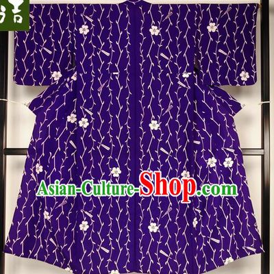 Japanese National Costume Male Purple Kimono Ancient Hakama Yukata Robe for Men