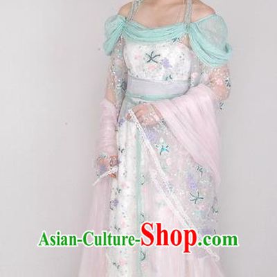 Chinese Ancient Tang Dynasty Princess Dress Embroidered Replica Costume for Women