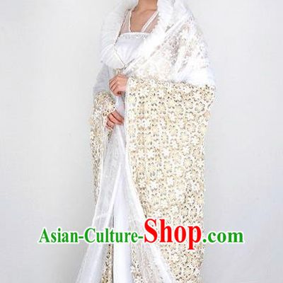 Chinese Traditional Tang Dynasty Imperial Consort Mullet Dress Embroidered Replica Costume for Women