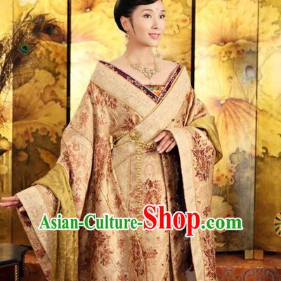 Chinese Traditional Tang Dynasty Princess Tai Ping Palace Replica Costume for Women