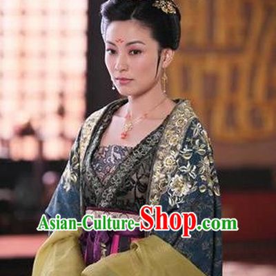 Chinese Ancient Tang Dynasty Female Officials Shangguan Wan-Er Embroidered Dress Palace Replica Costume for Women