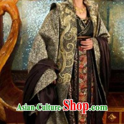 Chinese Ancient Tang Dynasty Embroidered Dress Empress Wu Zetian Replica Costume for Women