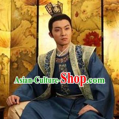 Traditional Chinese Tang Dynasty Nobility Childe Wu Chongxun Replica Costume for Men
