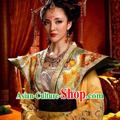 Chinese Ancient Tang Dynasty Imperial Consort Embroidered Dress Empress Replica Costume for Women