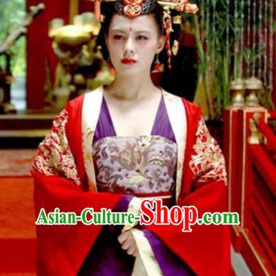 Chinese Ancient Tang Dynasty Wu Zetian Embroidered Dress Empress Replica Costume for Women
