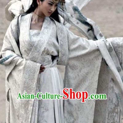 Chinese Ancient Theatre Princess Hanfu Embroidered Costume and Headpiece Complete Set