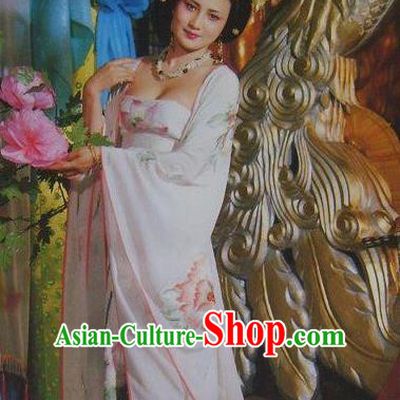 Chinese Ancient Tang Dynasty Imperial Consort Yang Embroidered Replica Costume for Women