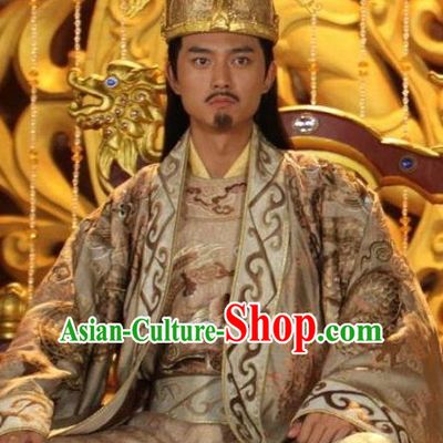 Chinese Ancient Emperor Tang Dynasty Imperator Li Xian Embroidered Replica Costume for Men