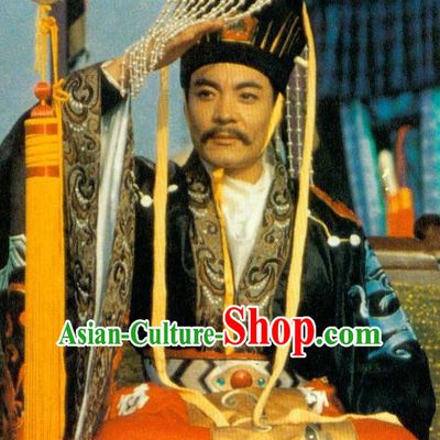 Chinese Ancient Xuanzong Emperor Tang Dynasty Imperator Li Longji Embroidered Replica Costume for Men