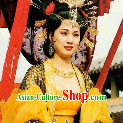 Chinese Tang Dynasty Imperial Consort Yang Embroidered Hanfu Dress Ancient Replica Costume for Women