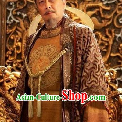 Chinese Ancient Tang Dynasty Emperor Taizong Li Shimin Embroidered Replica Costume for Men