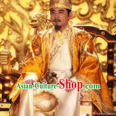 Chinese Ancient Emperor Gaozong of Tang Dynasty Li Zhi Embroidered Replica Costume for Men