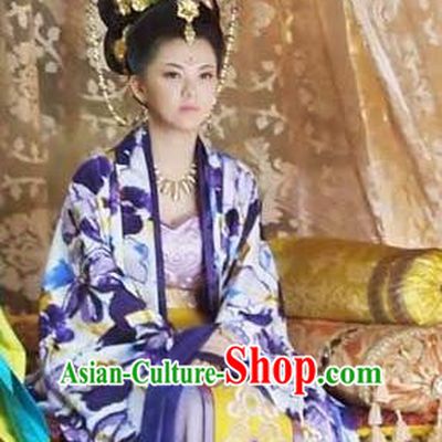 Ancient Chinese Tang Dynasty Empress Wu Zetian Hanfu Dress Queen Replica Costume for Women